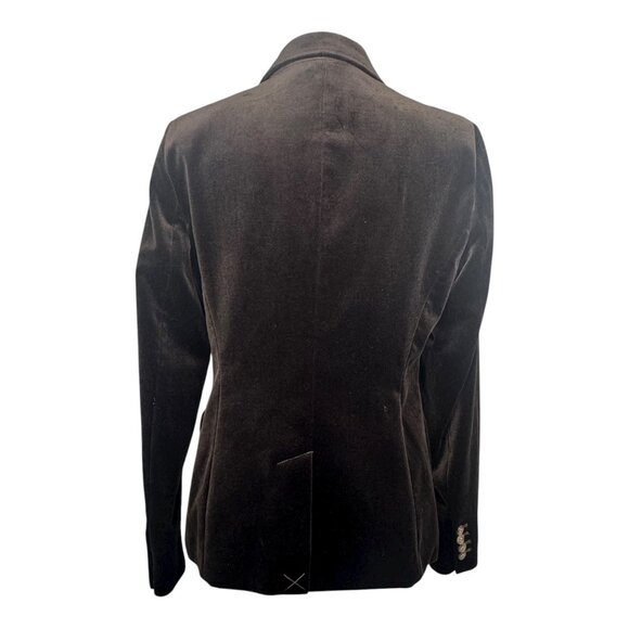 Vintage J.Crew Womens Brown Velvet Blazer Jacket Size 10 Green Label - Picture 4 of 12
